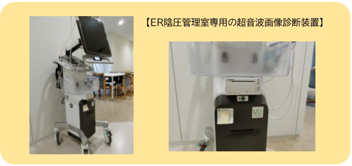 ER陰圧管理室専用の超音波画像診断装置の画像