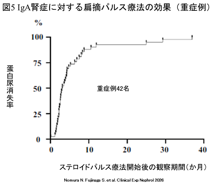 図5IgA腎症に対する扁摘パルス療法の効果（重症例）