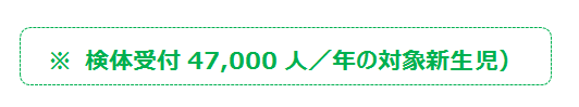 年間の検体受付47000人の対象新生児