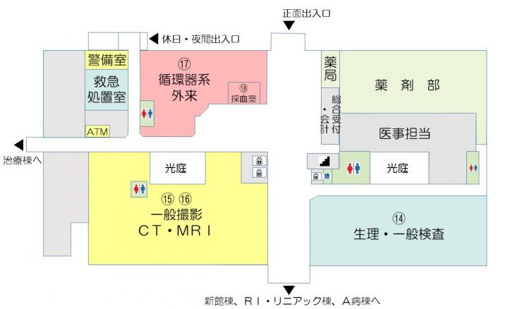 本館棟1階外来フロア